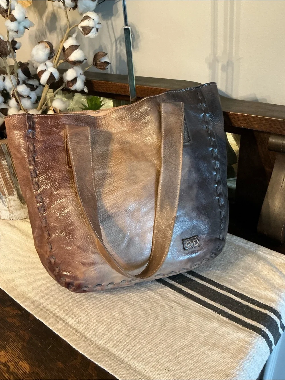 NWOT Bed Stu Leather Stevie Tote Shoulder Bag Starry Night Retail $265
